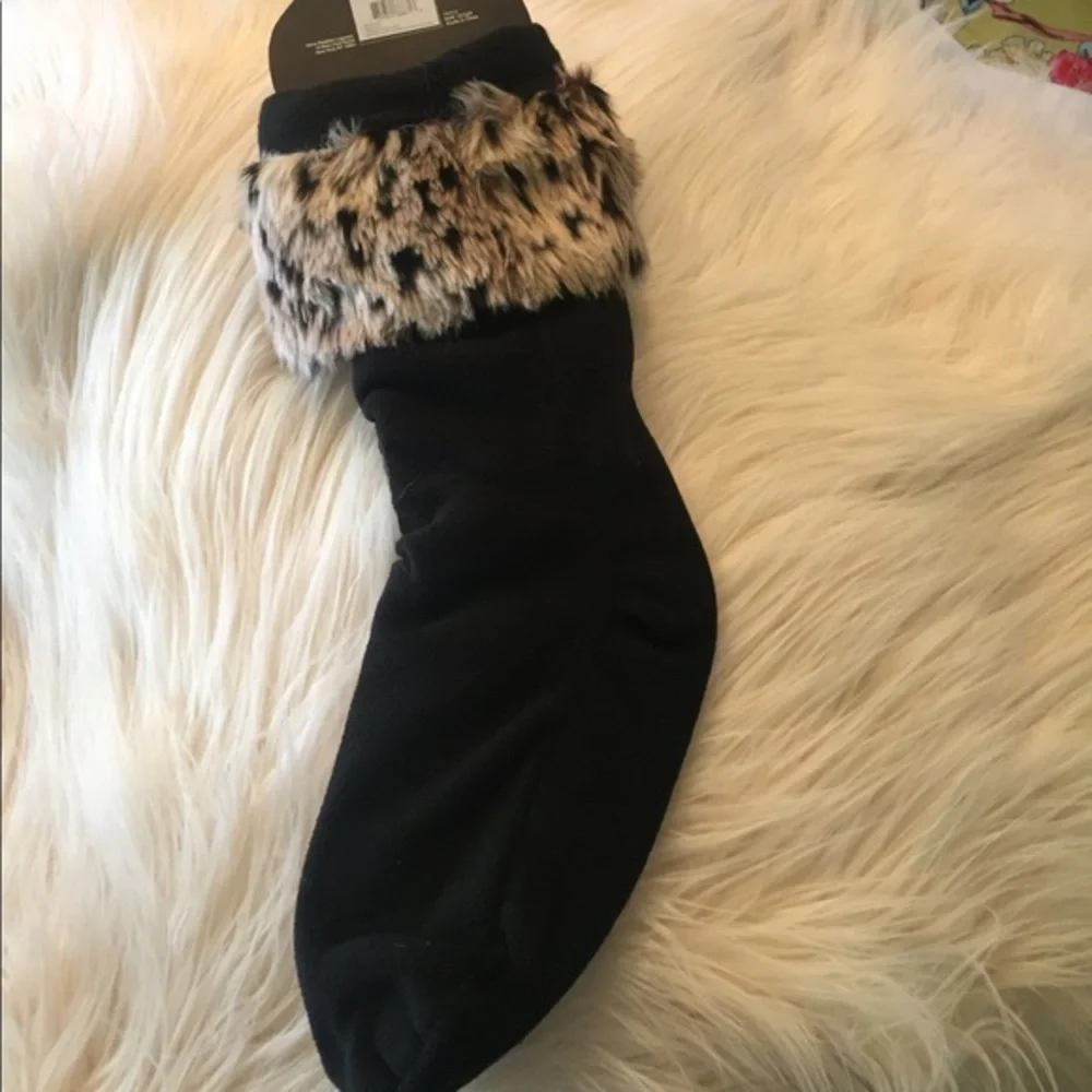 NWT STEVE MADDEN‎ LEOPARD BLK BOOT LINER